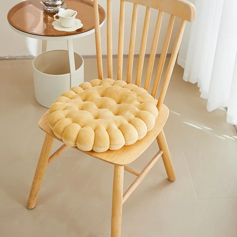 Cozy Biscuit Plush Cushion Chair Pad  Soft CookieStyle Tatami Back Pillow For Decor  Comfort 14