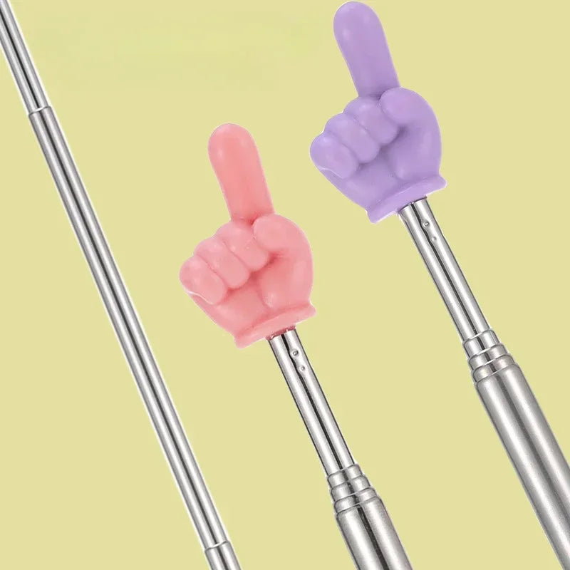 Stainless Steel Telescopic Finger Reading Sticks, Colorful Parent-Child Teaching Tool, Kids Educational Pointer