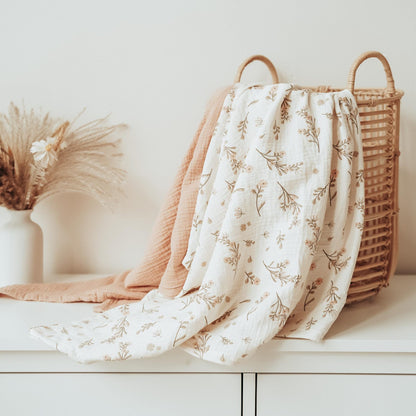 Baby Wrap, Cotton Muslin Swaddle Blankets, Soft Bedding Receiving Blanket
