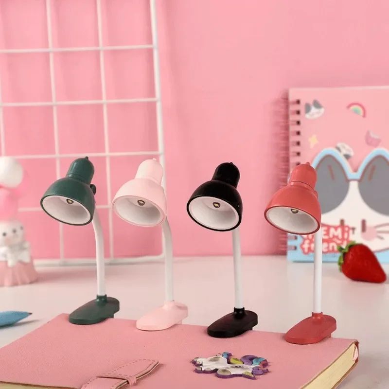 Portable Adjustable Clip Reading Light Battery Powered Mini Table Lamp Yellow 1