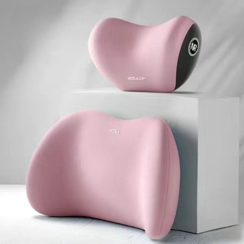 Ergonomic Memory Foam Car Seat Cushion for All Seasons Comfort Lumbar Headrest Set