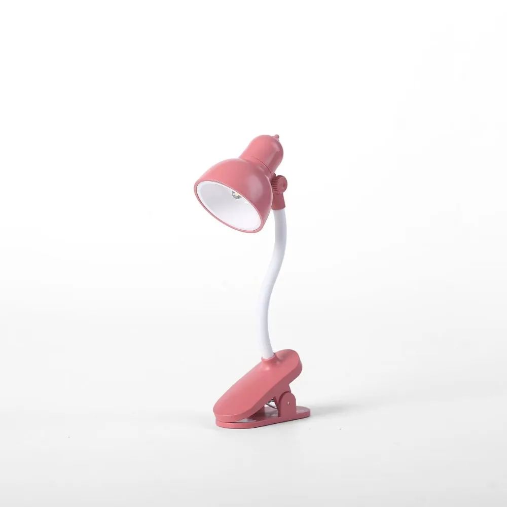 Portable Adjustable Clip Reading Light Battery Powered Mini Table Lamp Yellow 5