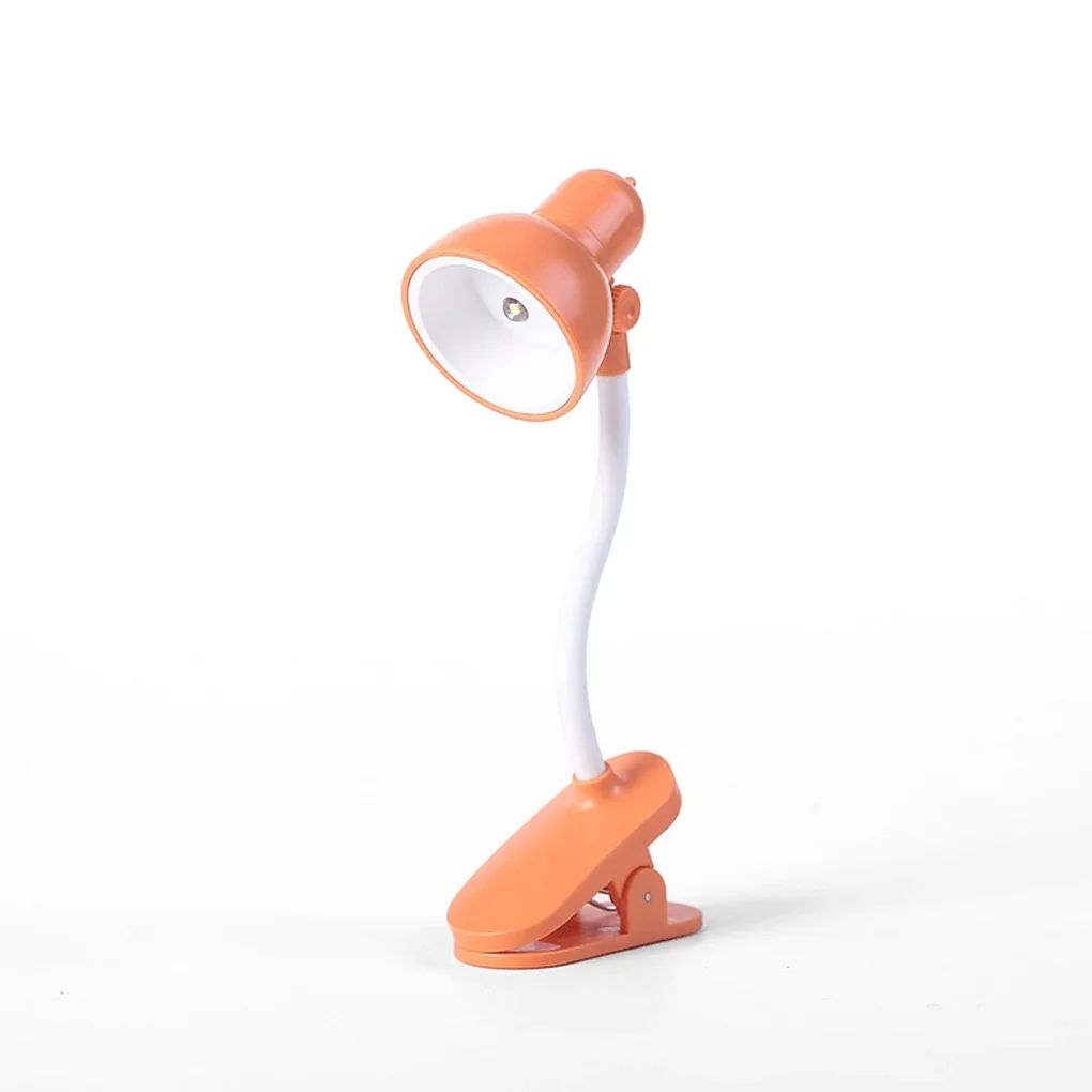 Portable Adjustable Clip Reading Light Battery Powered Mini Table Lamp Yellow 9