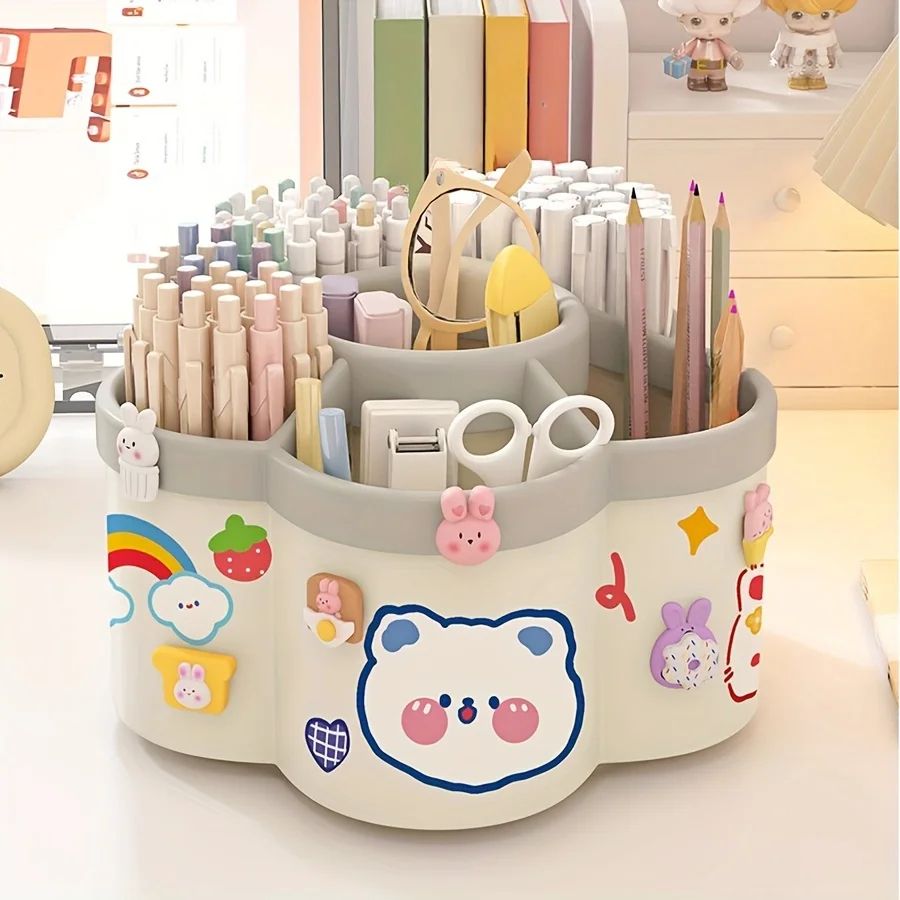360 Rotating Desk Organizer  Smart Desk Storage Caddy For Effortless Office And Dorm Organization 1
