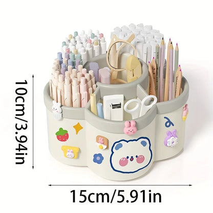 360 Rotating Desk Organizer  Smart Desk Storage Caddy For Effortless Office And Dorm Organization 5