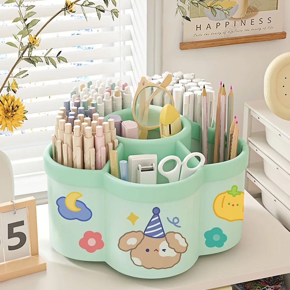 360 Rotating Desk Organizer  Smart Desk Storage Caddy For Effortless Office And Dorm Organization 6