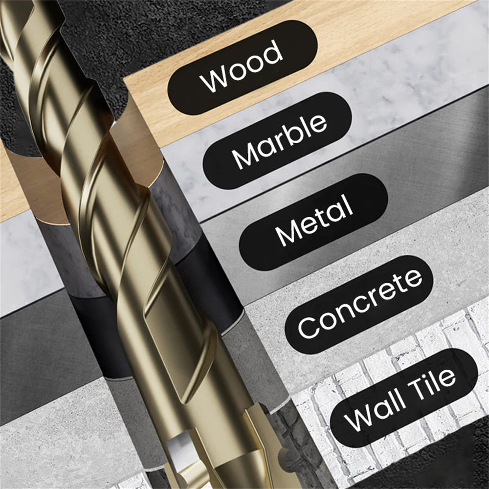 High-Strength Serrated Eccentric Drill Bit Kit for Ceramic, Glass, Marble and Metal – Upgraded Version