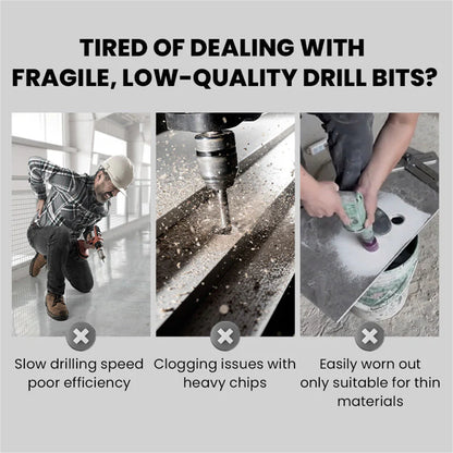 High-Strength Serrated Eccentric Drill Bit Kit for Ceramic, Glass, Marble and Metal – Upgraded Version