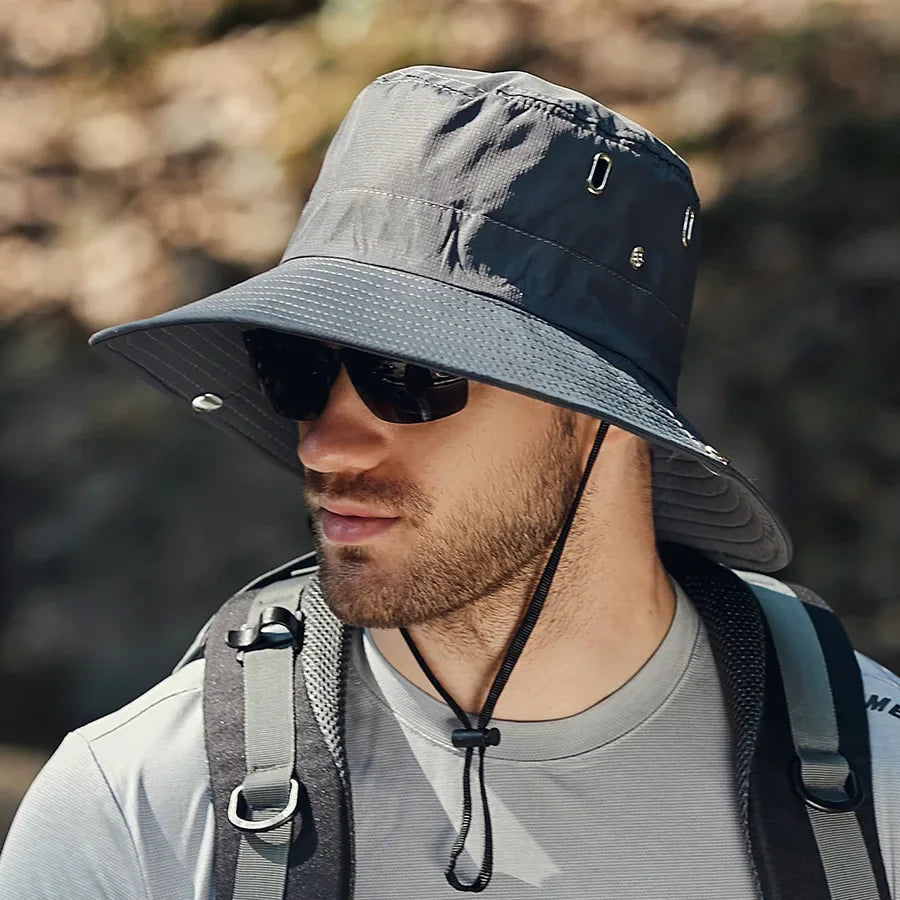 Waterproof Safari Bucket Hat with UV Protection, New Men's Wide Brim Sun Hat for Outdoor Adventures