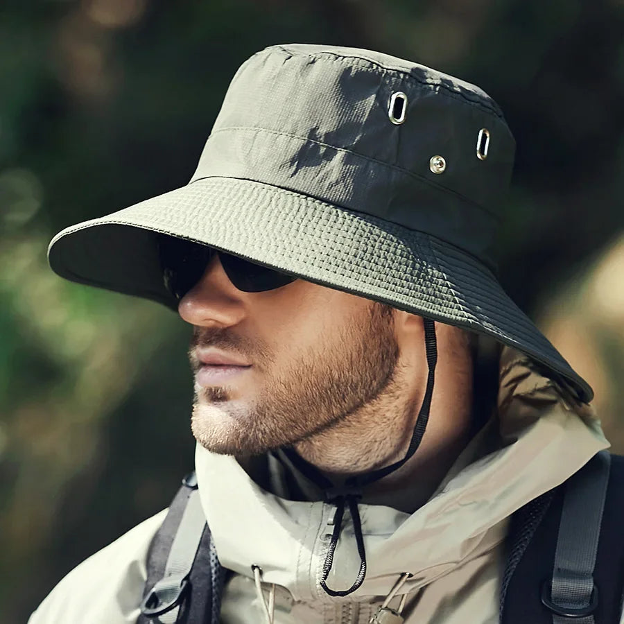 Waterproof Safari Bucket Hat with UV Protection, New Men's Wide Brim Sun Hat for Outdoor Adventures
