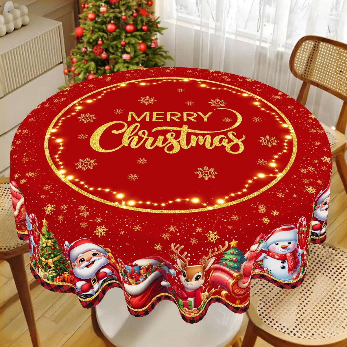 Christmas Tablecloth, Navidad Natal Christmas Party Decoration, Santa Claus Table Cover, New Year Gift, Xmas Table Decor