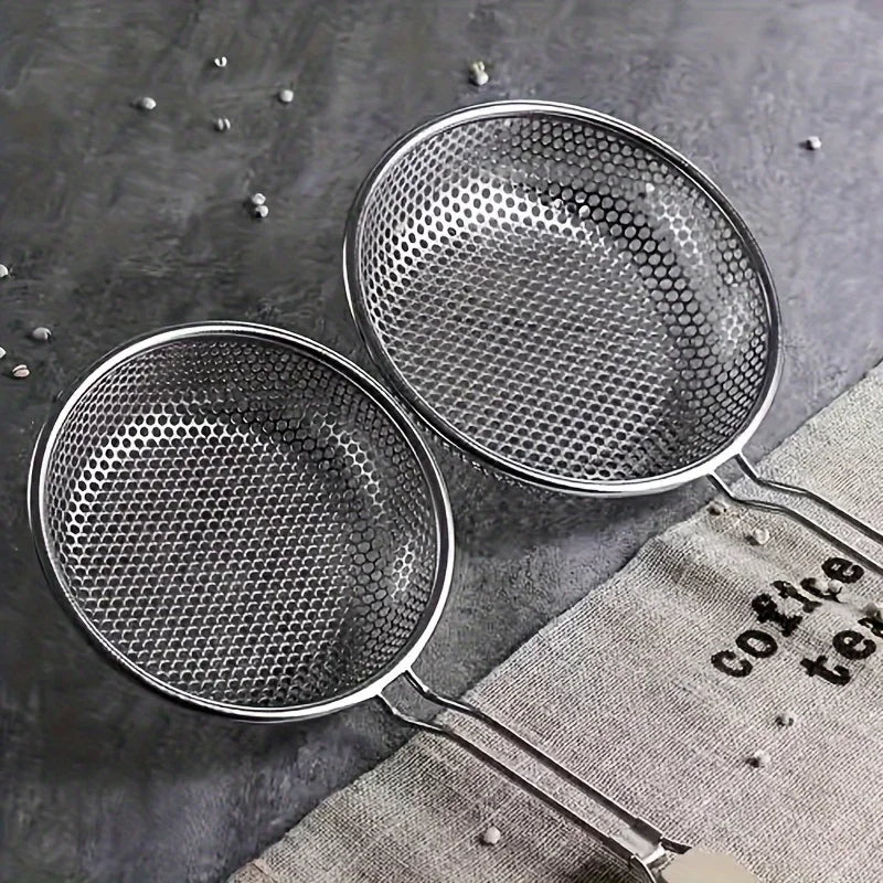 Stainless Steel Skimmer Wooden Handle Fine Mesh Perforated Filter Kitchen Tool For Hot Pot And Grea 2