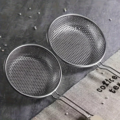 Stainless Steel Skimmer Wooden Handle Fine Mesh Perforated Filter Kitchen Tool For Hot Pot And Grea 2