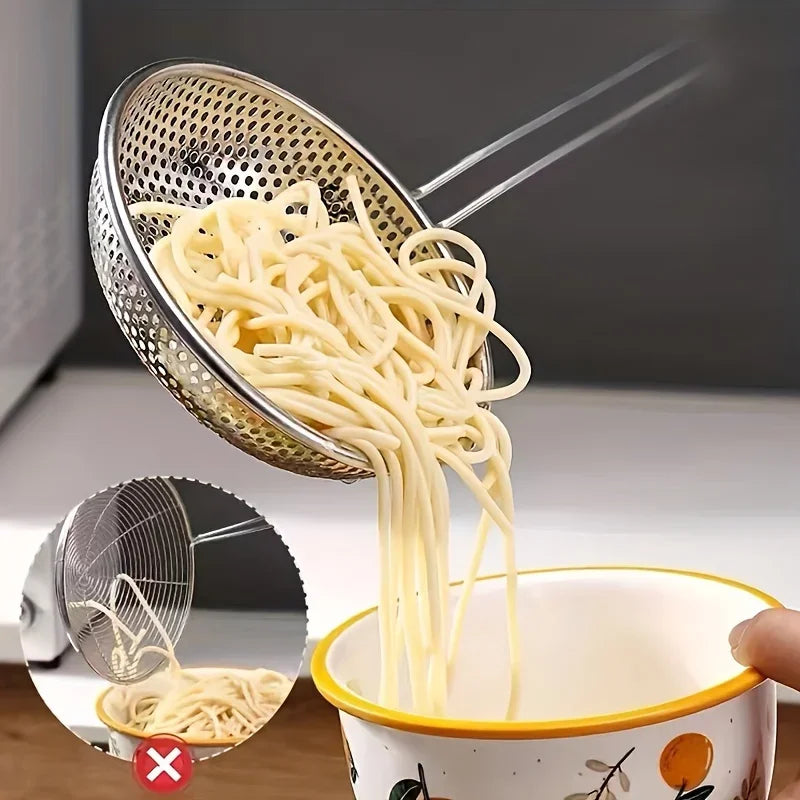 Stainless Steel Skimmer Wooden Handle Fine Mesh Perforated Filter Kitchen Tool For Hot Pot And Grea 3
