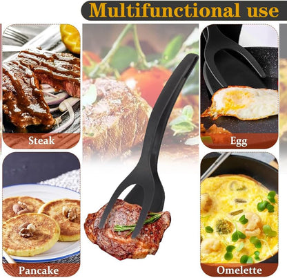 Tongs Egg Flipper Spatula, New Grip Nylon Non Stick Pancake Fish Toast Tool