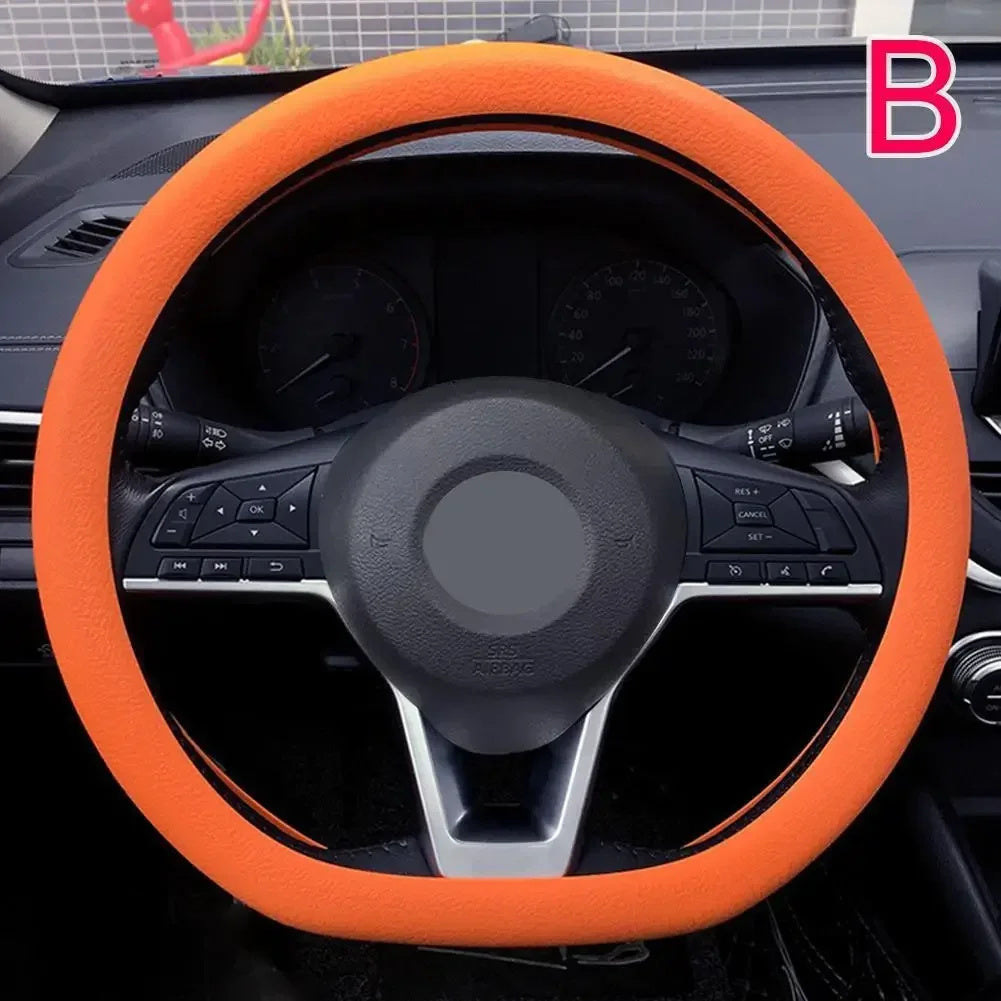 Silicone Steering Wheel Cover Elastic Glove Soft Touch For Car Interior Various Colors Available 7