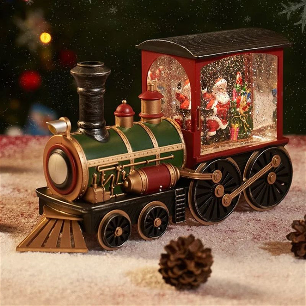Luminous Christmas Gift Train Crystal Ball, Box Ornament for Christmas Eve