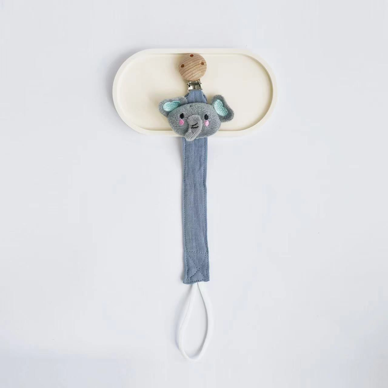 Baby Accessories, New Wooden Pacifier Clip Chain for Newborn, Cute Cartoon Animal Nipple Holder
