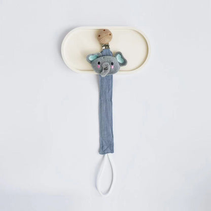 Baby Accessories, New Wooden Pacifier Clip Chain for Newborn, Cute Cartoon Animal Nipple Holder