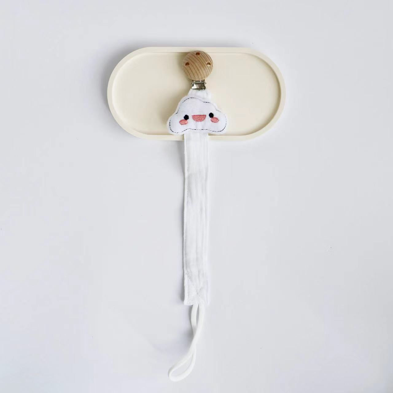 Baby Accessories, New Wooden Pacifier Clip Chain for Newborn, Cute Cartoon Animal Nipple Holder
