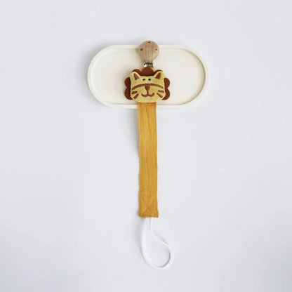 Baby Accessories, New Wooden Pacifier Clip Chain for Newborn, Cute Cartoon Animal Nipple Holder