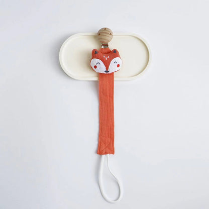 Baby Accessories, New Wooden Pacifier Clip Chain for Newborn, Cute Cartoon Animal Nipple Holder