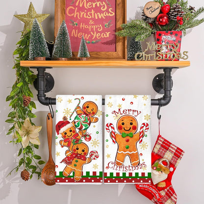 Christmas Kitchen Towels, Merry Christmas Party Decor, Gingerbread Man Dish Towel Navidad, Natal New Year Gift