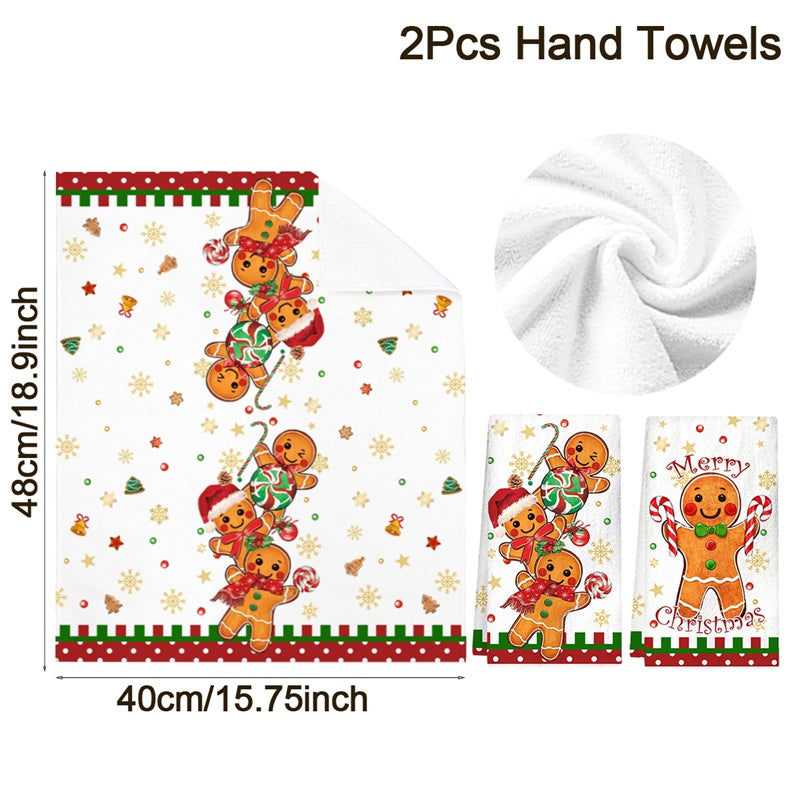 Christmas Kitchen Towels, Merry Christmas Party Decor, Gingerbread Man Dish Towel Navidad, Natal New Year Gift