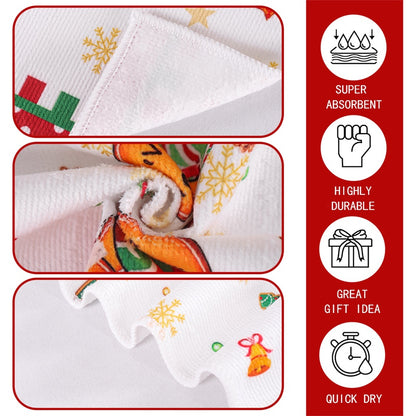 Christmas Kitchen Towels, Merry Christmas Party Decor, Gingerbread Man Dish Towel Navidad, Natal New Year Gift