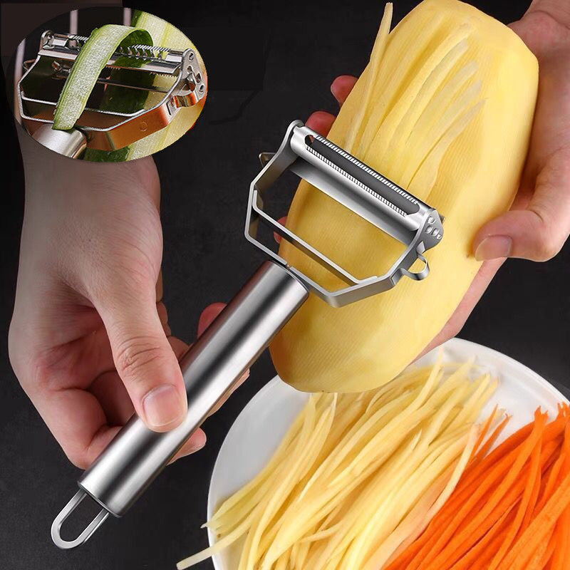 Multi-Function Vegetable Peeler, Stainless Steel Melon Planer, Household Double-Head Peeler for Fruit