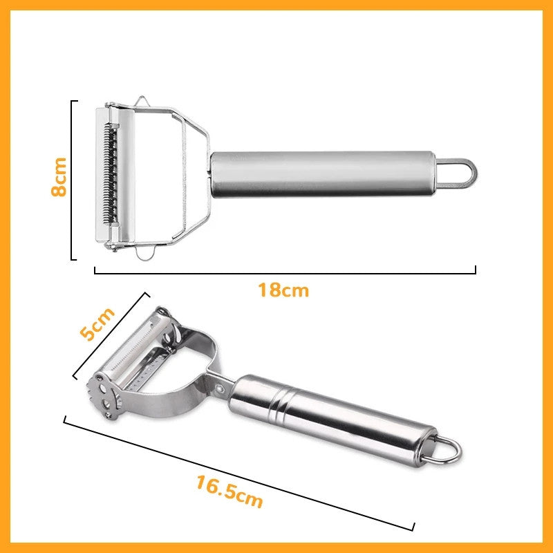 Multi-Function Vegetable Peeler, Stainless Steel Melon Planer, Household Double-Head Peeler for Fruit