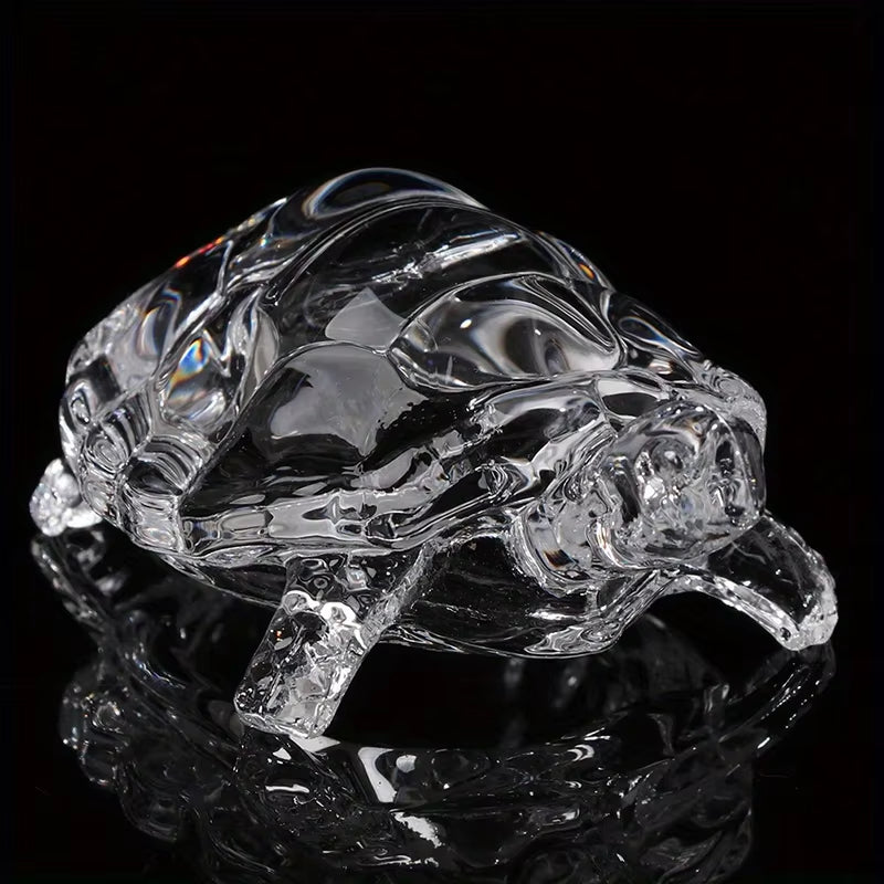 Lucky Crystal Turtle Ornament, Mini Turtle Statue, Home Office Desk Decoration, Home Decor