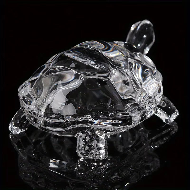 Lucky Crystal Turtle Ornament, Mini Turtle Statue, Home Office Desk Decoration, Home Decor