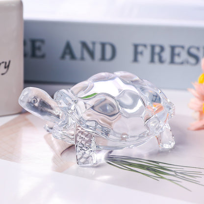 Lucky Crystal Turtle Ornament, Mini Turtle Statue, Home Office Desk Decoration, Home Decor
