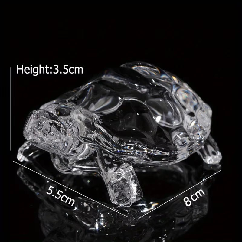 Lucky Crystal Turtle Ornament, Mini Turtle Statue, Home Office Desk Decoration, Home Decor