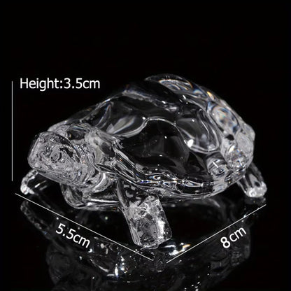 Lucky Crystal Turtle Ornament, Mini Turtle Statue, Home Office Desk Decoration, Home Decor