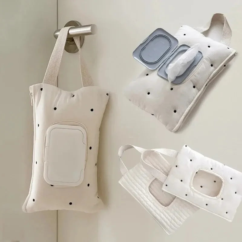 Cute Baby Car Tissue Box Detachable Napkin Storage Box Stroller Hanging Bag