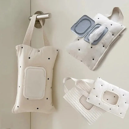 Cute Baby Car Tissue Box Detachable Napkin Storage Box Stroller Hanging Bag