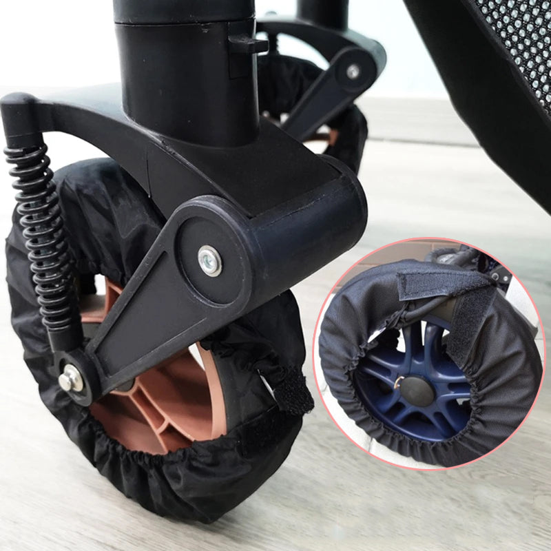 Infant Pushchair Wheel Dustproof Cover, Baby Stroller Tire Protector, Anti-Dirty Oxford Cloth Case