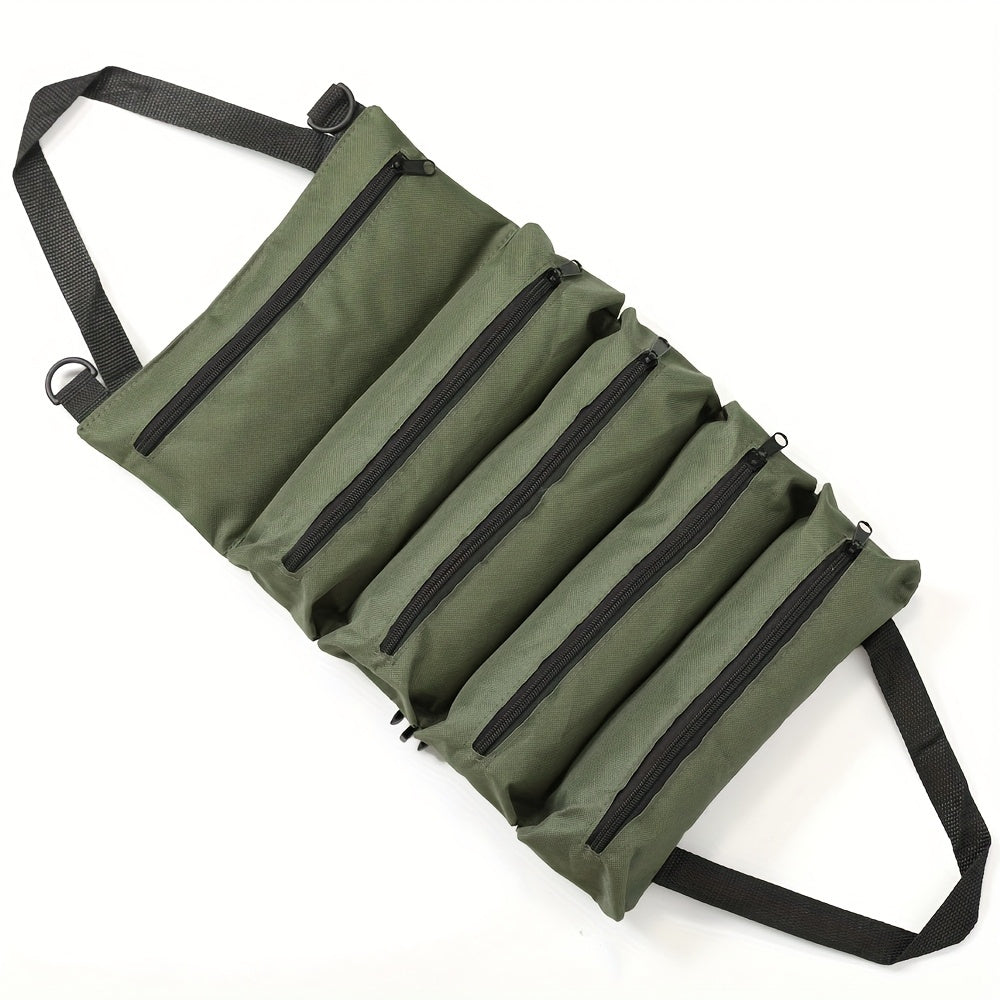 Oxford Fabric Multi-Tool Organizer, Heavy-Duty Roll-Up Tool Bag, All-in-One Garage Storage for Carpenters