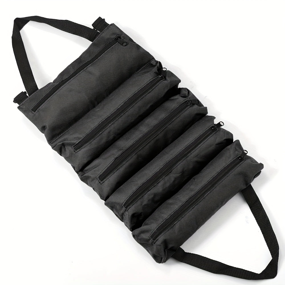 Oxford Fabric Multi-Tool Organizer, Heavy-Duty Roll-Up Tool Bag, All-in-One Garage Storage for Carpenters