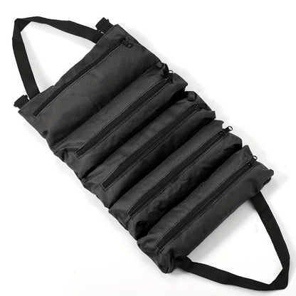 Oxford Fabric Multi-Tool Organizer, Heavy-Duty Roll-Up Tool Bag, All-in-One Garage Storage for Carpenters
