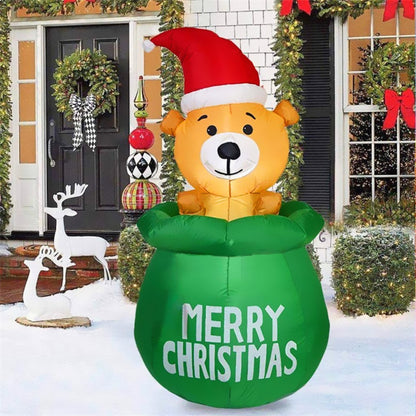 Christmas Inflatable Bag Bear LED Lights Air Decor Inflated Model Outdoor Xmas Home Decoration Fest 3