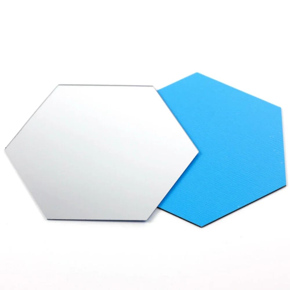 24 Pack Hexagon Acrylic Mirror Stickers SelfAdhesive 3D Wall Mosaic Tiles For Home Decor 9