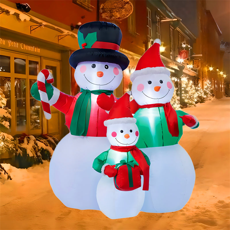 Festival Christmas Inflatable Snowman Family Inflatable Model Toys Decorations With LED Lights Yard 1