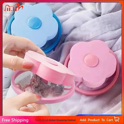 Plum Blossom Laundry Lint Filter Ball Reusable Washing Machine Hair Catcher