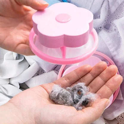 Plum Blossom Laundry Lint Filter Ball Reusable Washing Machine Hair Catcher 1