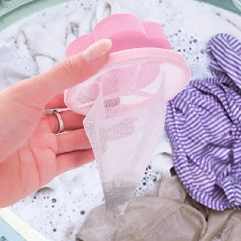 Plum Blossom Laundry Lint Filter Ball Reusable Washing Machine Hair Catcher 2