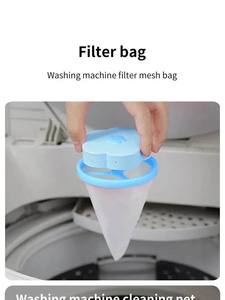 Plum Blossom Laundry Lint Filter Ball Reusable Washing Machine Hair Catcher 6