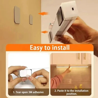 USB Rechargeable Magnetic Motion Sensor Night Light Dimmable LED Cabinet Lamp 3